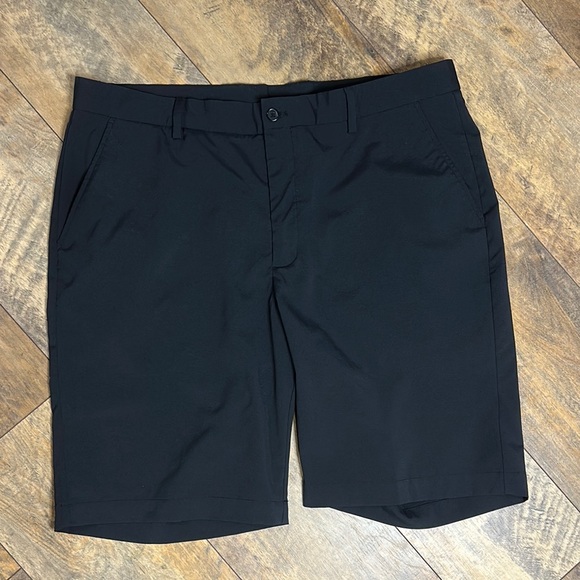 GREG NORMAN Black Flat Front Golf Shorts, Size 38, EUC - Picture 2 of 6